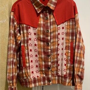 POL Vibrant Red Textured Fabric - NWOT - Oversized small